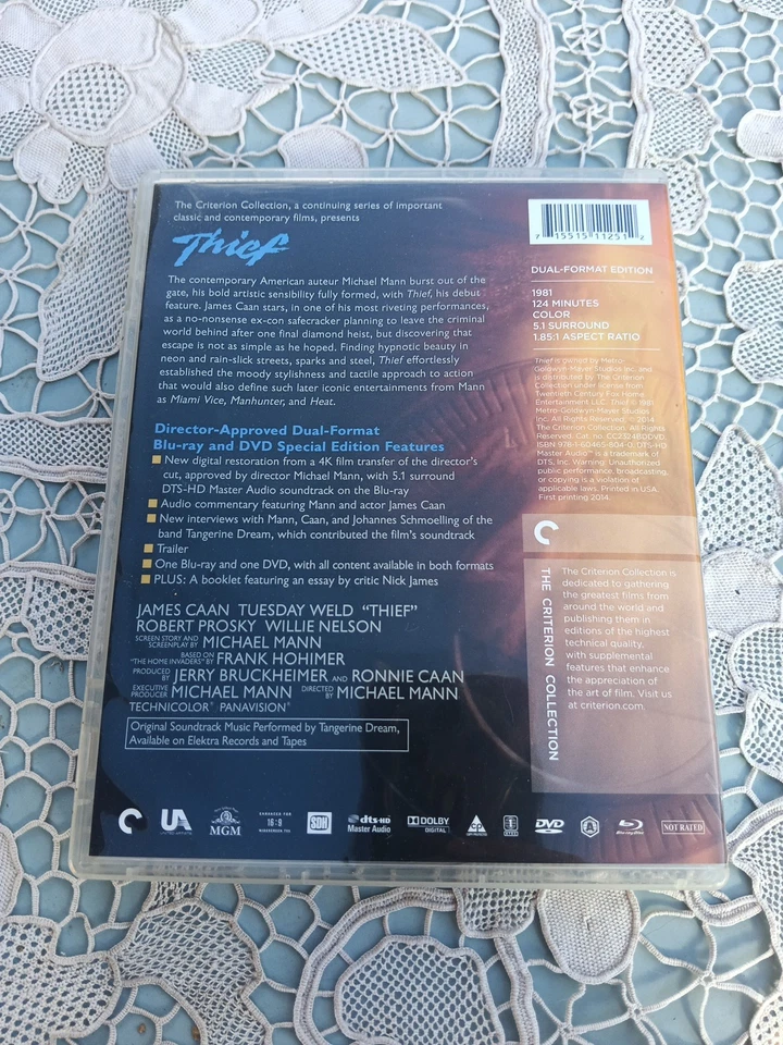 Blu-ray et DVD Thief, Michael Mann, Criterion, Zone 1 , English - Photo 2/3