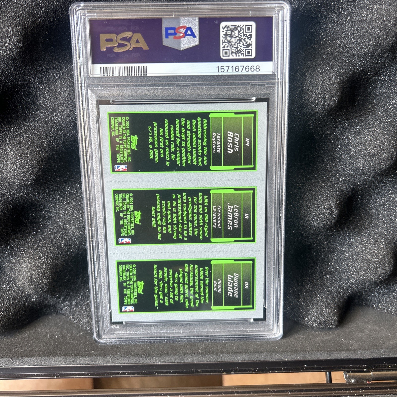 L10-66 TOPPS BASKETBALL CARD ROOKIE MATRIX - PSA 7 - #WJB - WADE/JAMES/BOSCH view 2