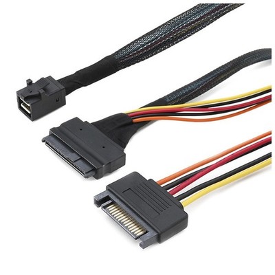 12G SAS SFF-8643 zu U.2 SFF-8639 Kabel mit 15Pin SATA Stromanschluss