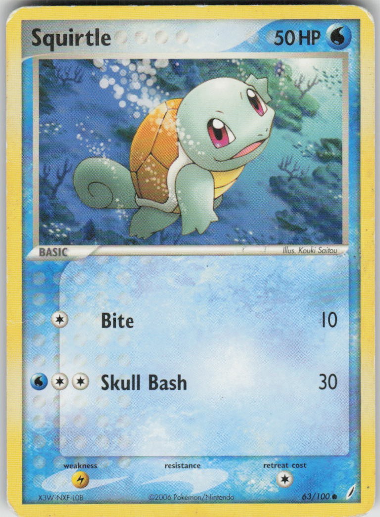 Pokemon Squirtle 63/100 EX Crystal Guardians Common DM