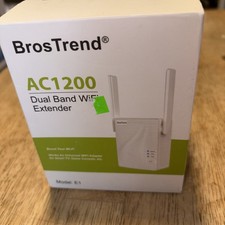 New BrosTrend AC1200 Dual Band WiFi Extender Model: E1 Better Wireless Coverage