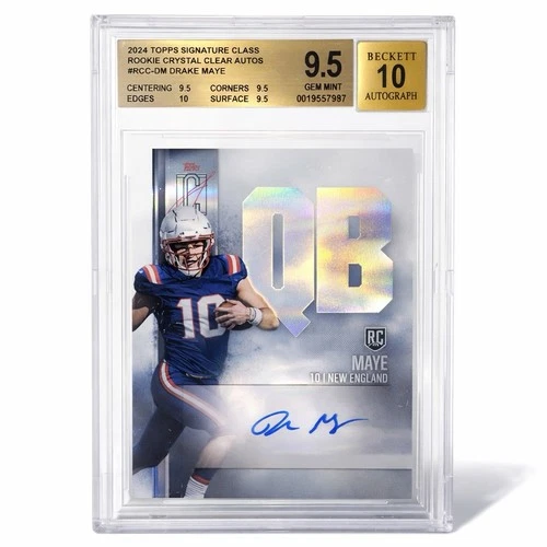 2024 Signature Class Drake Maye Crystal Clear RC Auto CASE HIT AUTO SSP