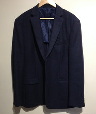 44R Men's LRL Ralph Lauren 100 Wool Blazer Sport Coat Unlined Back Dark Blue