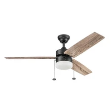 Reston, 48 Inch Modern Farmhouse LED Ceiling Fan with Light, Pull Chain, Dual...