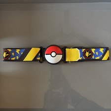 Pokemon Clip N Go Adjustable Kids Belt Blue Yellow Pikachu Strap Pokeball Buckle