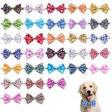 Paw Print Dog Bow Ties Bulk 30 Pcs Adjustable Dogs Bowties for Dogs Large PAW