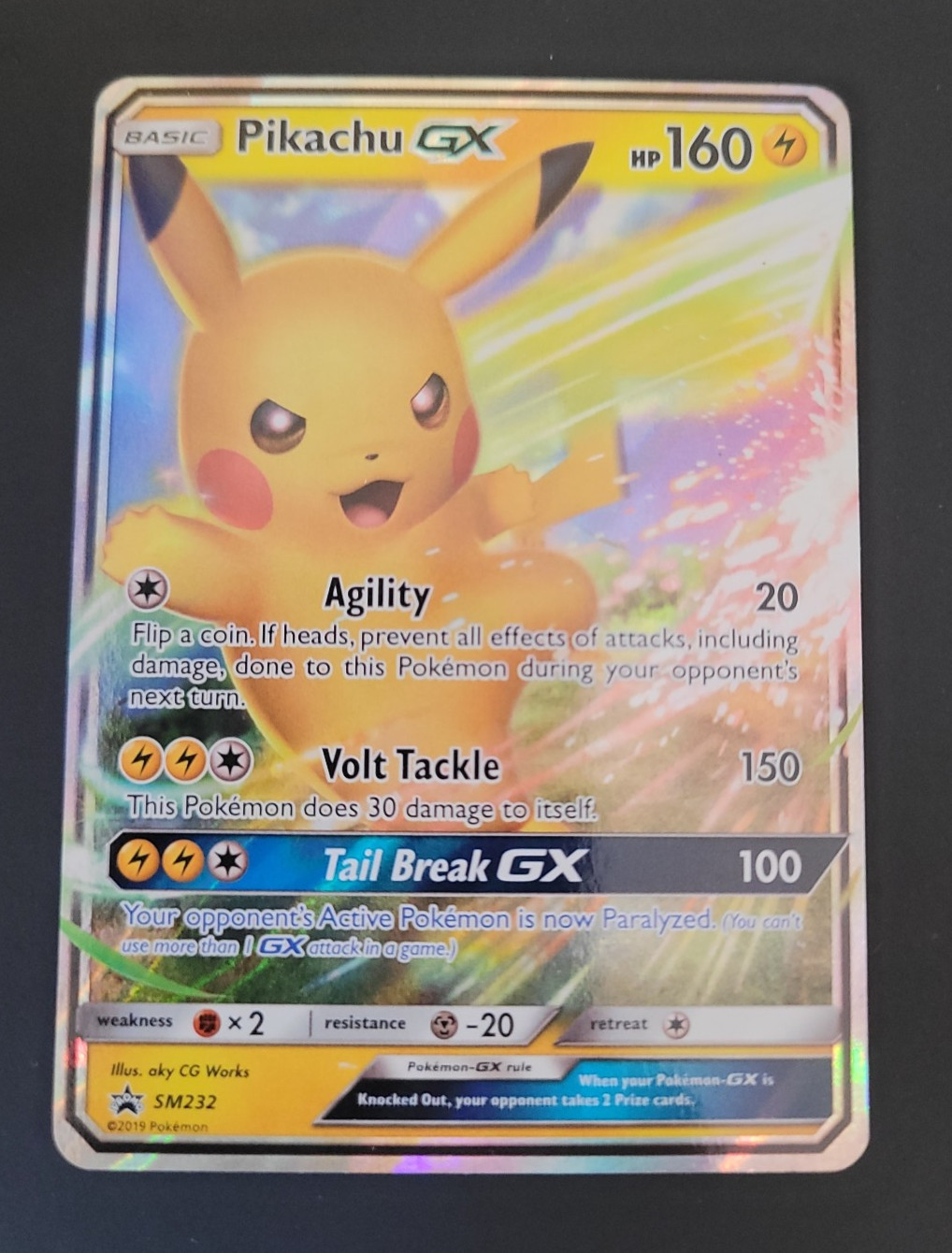 Pokémon TCG Pikachu GX Black Star Promo SM232 NM