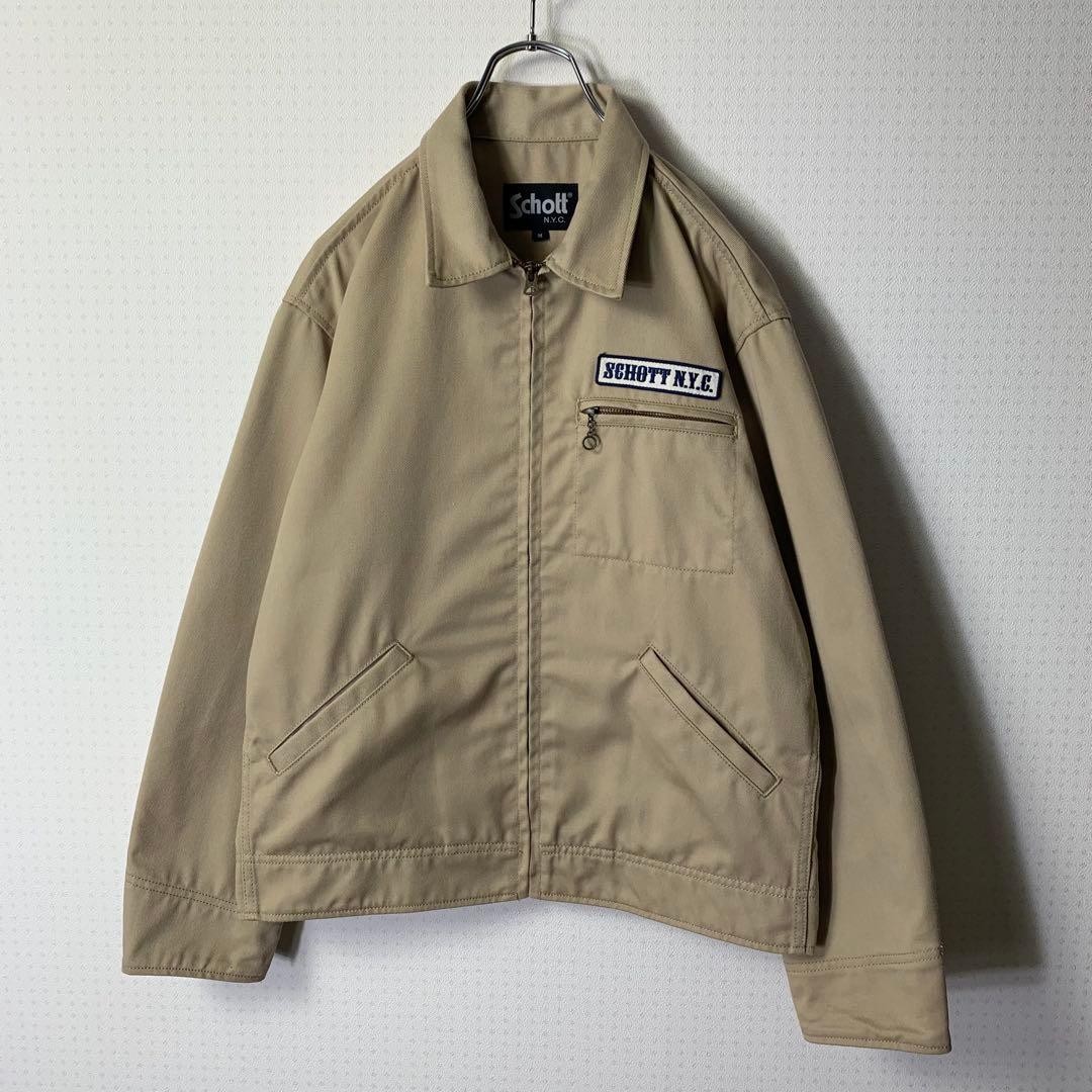 Schott Tc Work Jacket Beige Patch Embroidery Twil… - image 1