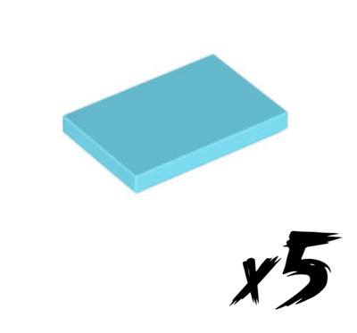 5x LEGO 26603   2x3 Tile   Fliese   azurblau   medium azure