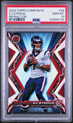 2023 TOPPS COMPOSITE RESURGENCE REFRACTOR CJ STROUD RC #98 HOUSTON TEXANS PSA 10