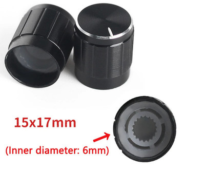 3 schwarze FLEOR Aluminium Potentiometer Gitarrenknöpfe Kappen gerändelte Welle Schalter 6 mm