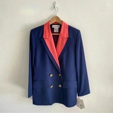 VTG Christian Dior Dead Stock Blazer Navy Blue/Coral Size 6