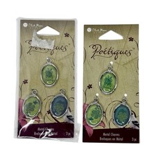 NIP Lot of 2 Blue Moon Poetiques Metal Charms For Jewelry Making; Beauty, Flower