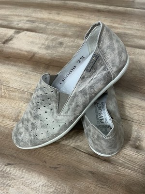 Mephisto Air-jet Silver-Grey Genuine Leather Slip On Comfort Shoes Size 8M