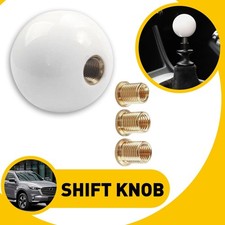Round Ball Gear Shift Knob Gear Shift Knob Head With 3 Adapter Universal White