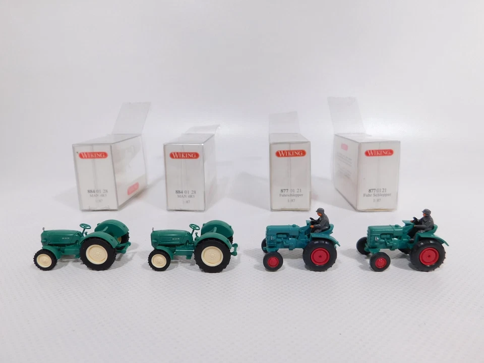 4X Wiking H0 1:87 Tractor 884 MAN 4R3 877 Drive Sweeper Mint Box #DI243-0.5 - Image 2 of 4