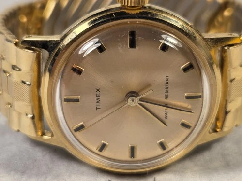 Timex Sprite Gold Tone Men's Vintage 1960s Mechanical Hand Wind Retro Watch-Runs