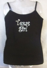 NEW COZY S S CASUAL Women's Ladies DAZZLED CAMISOLE Texas Girl Size Medium Black
