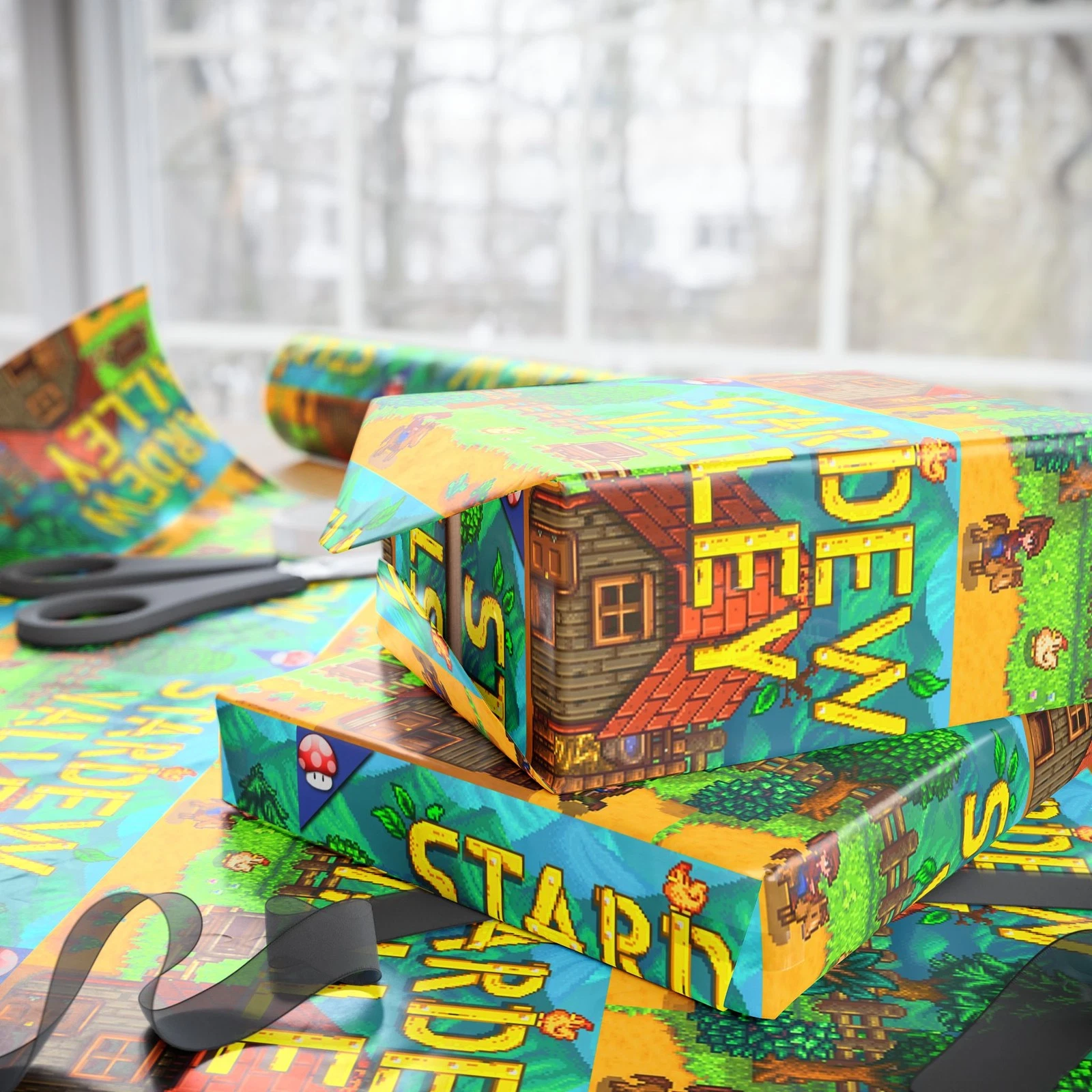 Stardew Valley PC Video Game Holiday Birthday Gift Wrapping Papers Christmas