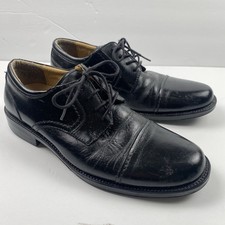 CHAPS Mens Oxfords Sz 8 M Belmont 96-26844 Black Leather Cap Toe Dress