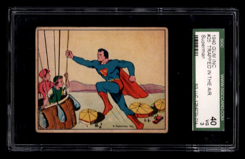 1940 Gum Inc Superman #25 Trapped In The Air — SGC 3