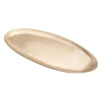 Kerzenteller Oval 16X7Cm Matt Desinger Dekoteller Aus Messing Gold Untersetzer