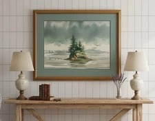 Signed Jess Cauthorn AWS (1923-2005) Watercolor Painting 23”x29” C-1960