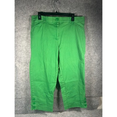 Counterparts Women's Green Capri Pants Size 16 Button Detail Cropped