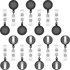 Retractable Id Name Badge Holder, Reel Clip Retractable 15 Pack, Black