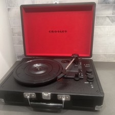 Crosley CR8005DBK Cruiser Deluxe 3-Speed Turntable - Black  UNTESTED  No Chords