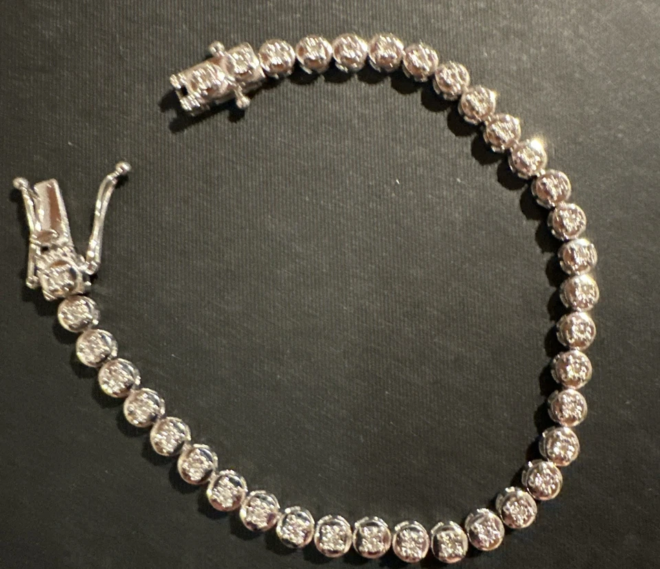 Armband Silber 925, Tennisarmband Diamanten, 19 cm Länge, 5 mm Breite, 12,5Gramm