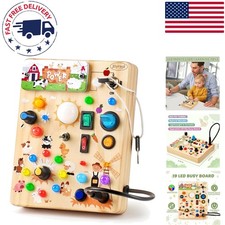 Colorful Farm Theme Wooden Busy Board with 19...