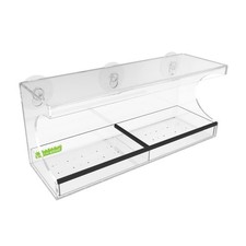 Window Bird Feeder with Removable Tray, Drain Holes, Extended Perch, 4 Suctio...