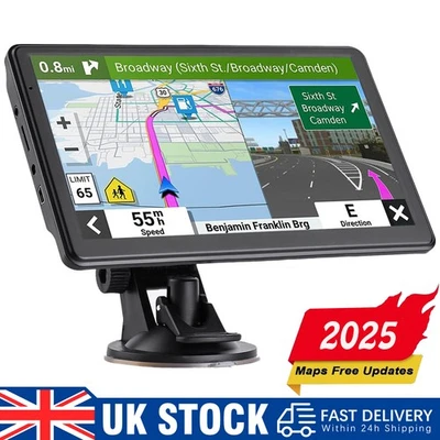 8G 7'' GPS Sat Nav Navigation Car Truck Touch Screen HD UK&EU Maps Free Lifetime