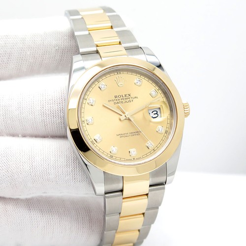 Rolex 126303 Datejust 41 18K/SS with Champagne Diamond Dial on...