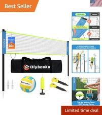 20FT Volleyball Net System - Anti-Sag, Adjustable Poles & Quick 5-Minute Setup