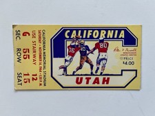 1964 NCAA Football CALIFORNIA BEARS vs UTAH 11/14/64 ticket stub college