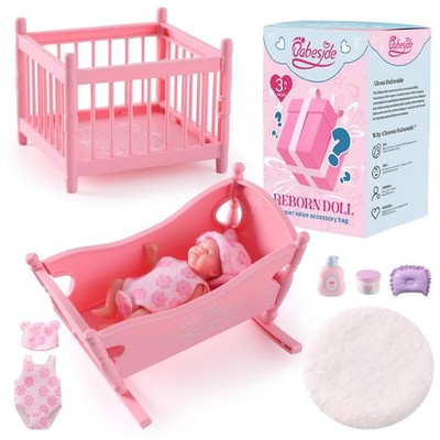 BABESIDE Mini Silicone Baby Doll, 3 Inch Realistic Reborn Baby Dolls Silicone...