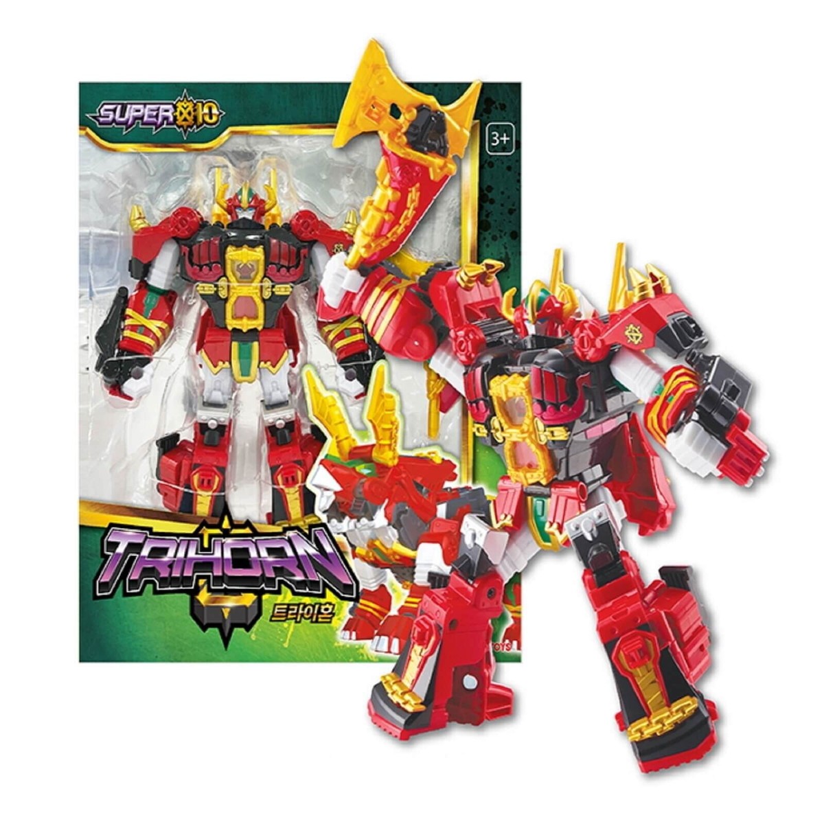 Super 10 Trihorn Dinosaur Triceratops Transforming Action Figure