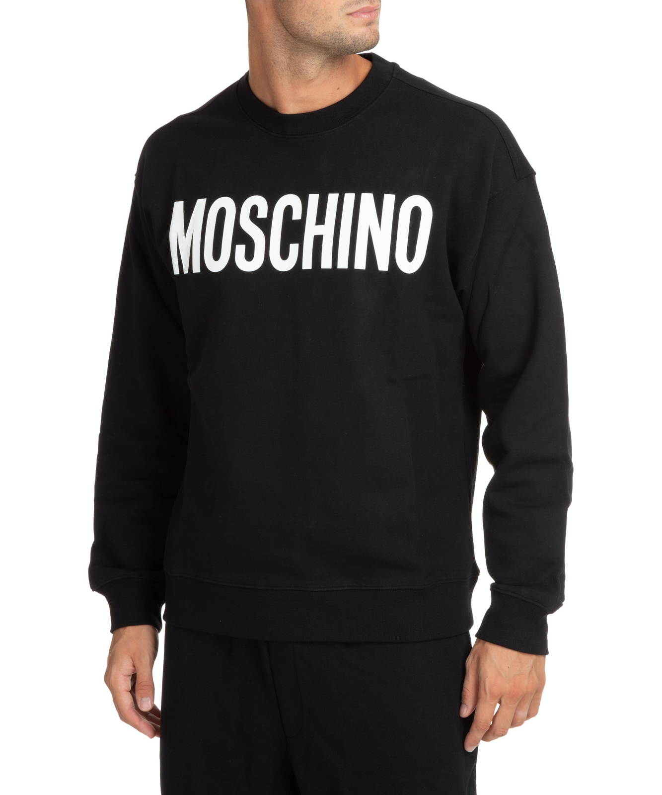 Толстовка Moschino с логотипом herren 242ZRA170170281555 черная Schwarz hoodie sweat 36790₽