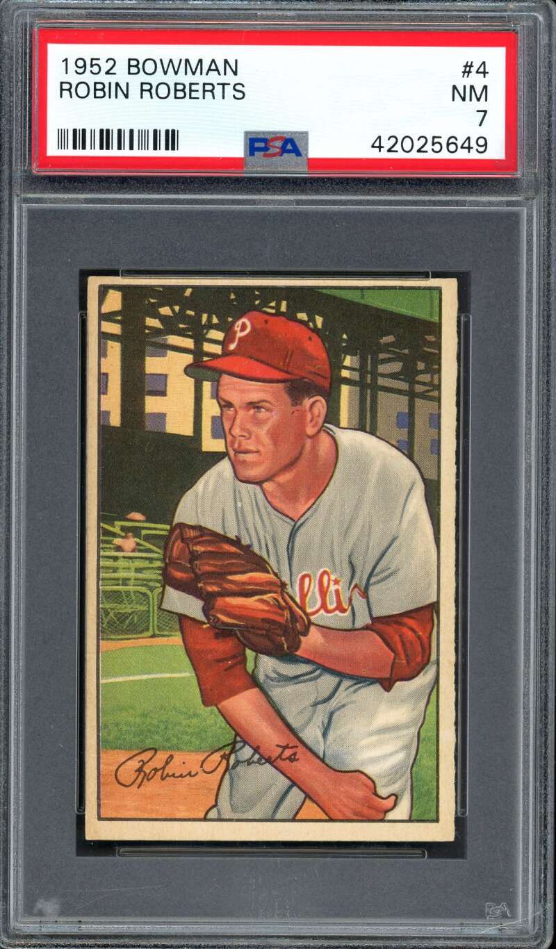 1952 Bowman 4 Robin Roberts PSA 7 42025649