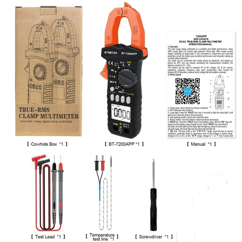 BT-7200APP Digital Clamp Multimeter TRMS 6000 Counts for AC/DC Current Voltage - Picture 8 of 8