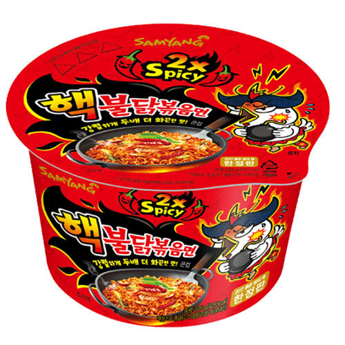 Samyang Korean 2x Spicy Hot Chicken Flavour Ramen Noodle Big Bowl -16 Bowls - Picture 1 of 1