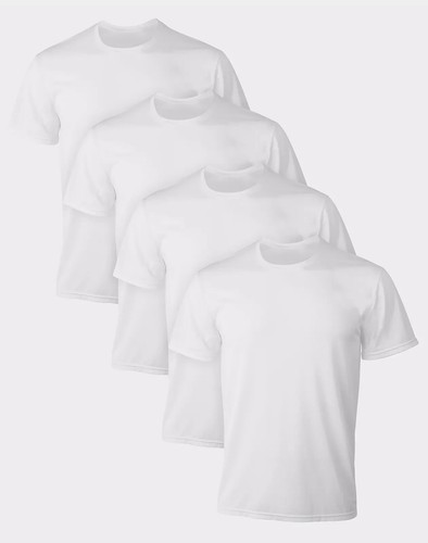 Undershirt 4-Pack T-Shirt Hanes Sport Men's Cotton Stretch Crewneck FreshIQ 2X