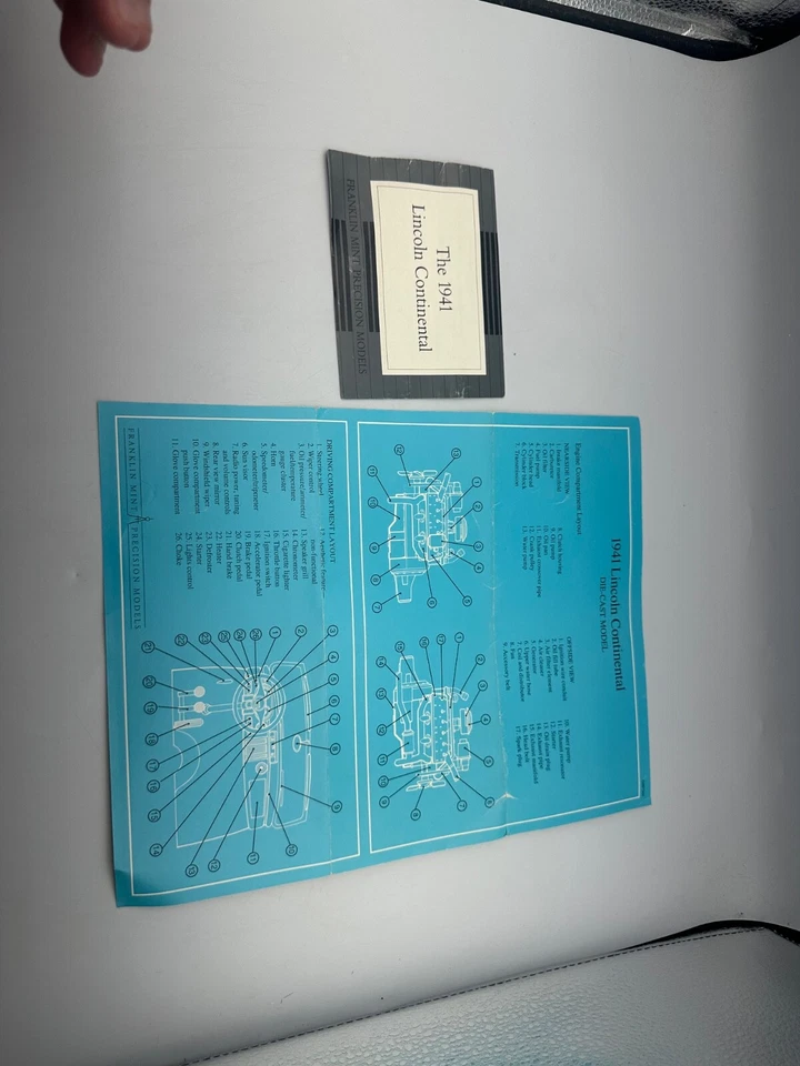 Franklin Mint 1941 Lincoln Continental, Dark Blue, 1:24, Excellent, Boxed - Image 2 of 4