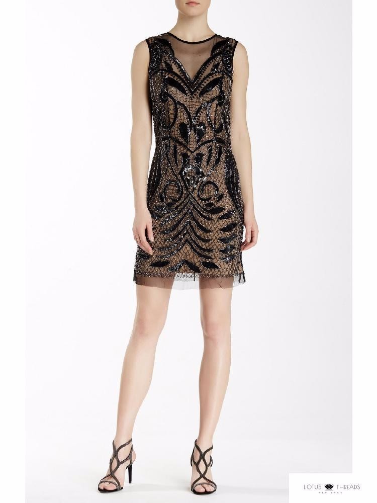 hand beaded cocktail dress Ashley Lauren 4758