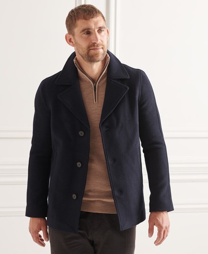 Superdry Mens Studios Short Wool Coat 