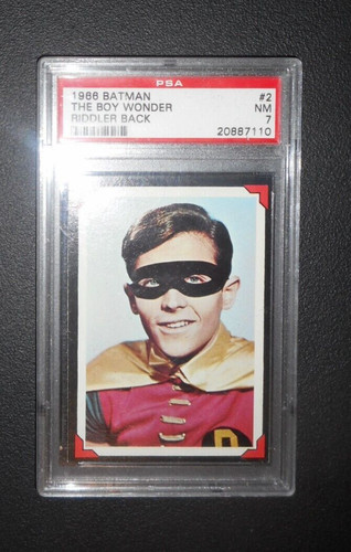 1966 Topps Batman Riddler Back #2 The Boy Wonder — PSA 7