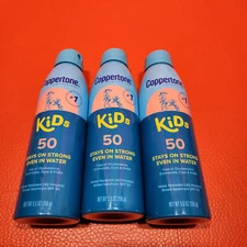 Coppertone Kids SPF 50 Broad Spectrum Sunscreen Spray 3 Pack 5.5 oz Date 07-2026