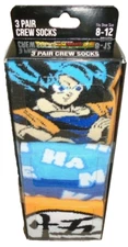 NEW MENS "DRAGONBALL SUPER BROLY THE MOVIE 3 PAIR CREW SOCKS" Shoe Size 8-12 